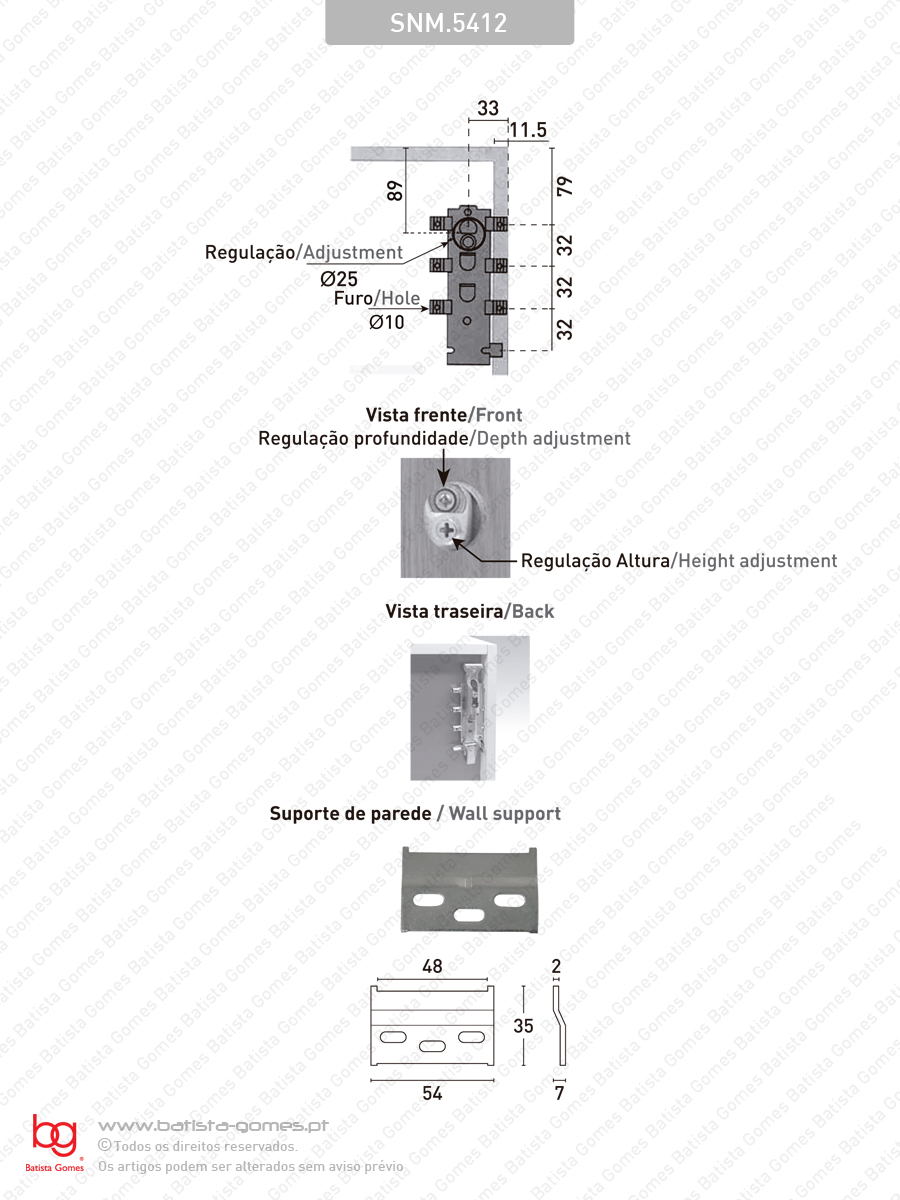 Suporte nivelador oculto para m�veis
